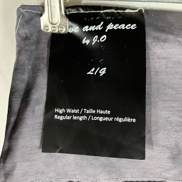 NWT Love And Peace By J.O. Large Charcoal Leggings Yoga Pants High Waist Regular - Picture 4 of 7